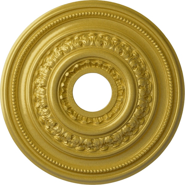 Ekena Millwork Orleans Ceiling Medallion (Fits Canopies up to 4 5/8"), 17 5/8"OD X 3 5/8"ID X 1 7/8"P, Rich Gold CM17OLRGS - main